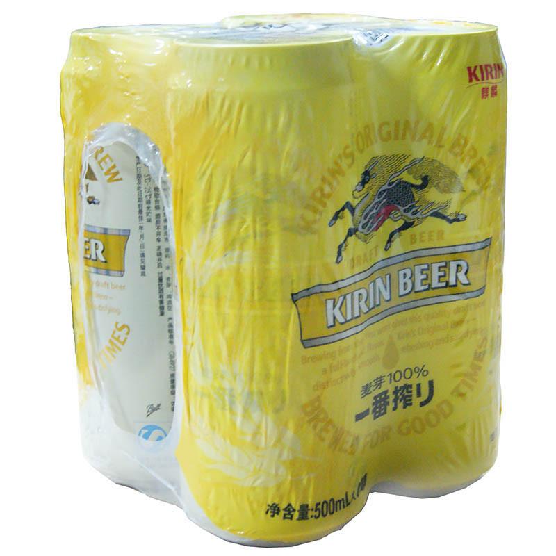 麒麟一番榨啤酒500ml*4听