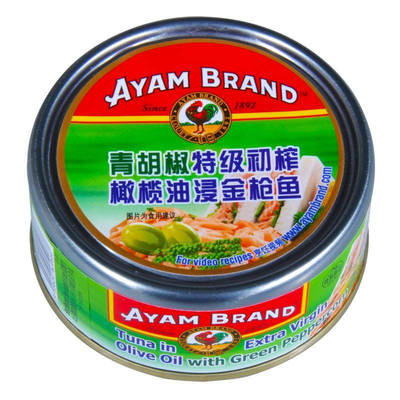 雄鸡标青胡椒特级初榨橄榄油浸金枪鱼150g