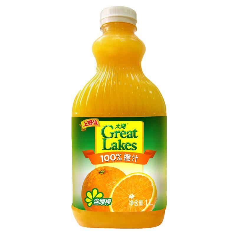 大湖100%原榨橙汁1L装