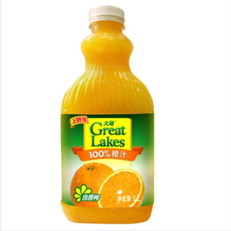 大湖100%原榨橙汁1L装