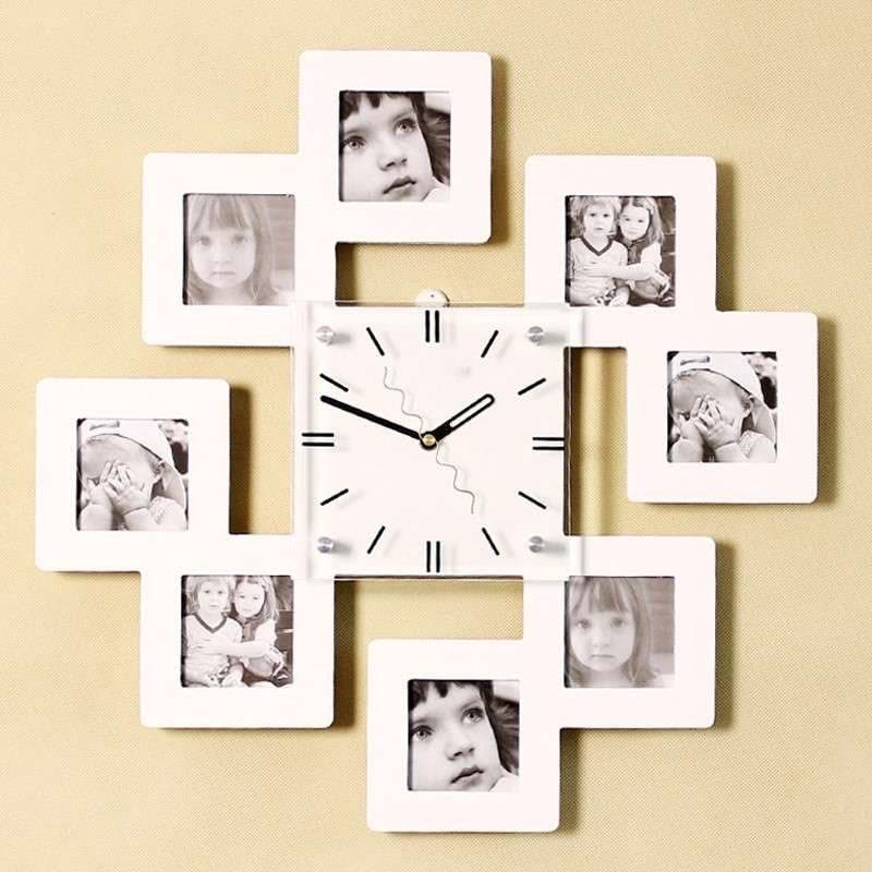 久久达创意挂钟家居客厅相框相片钟表时尚静音挂钟图片