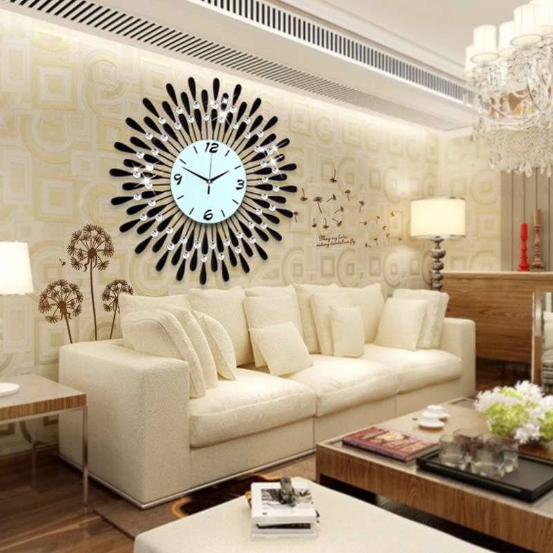 久久达 大号奢华铁艺镶钻客厅挂钟 时尚创意欧式现代个性静音钟表JT1301