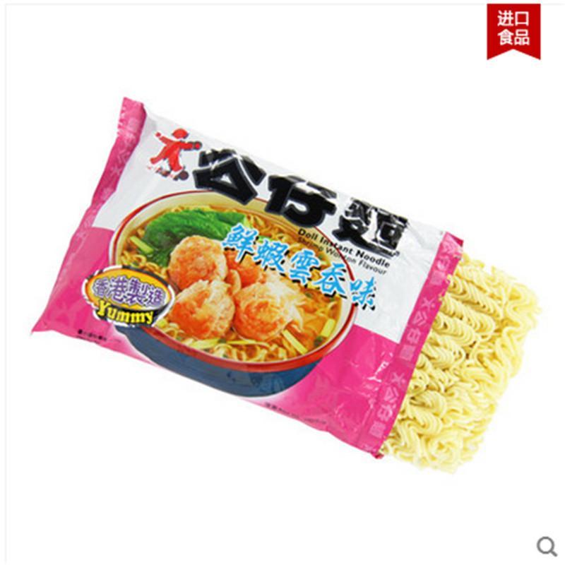 香港原装进口公仔面鲜味云吞味100G