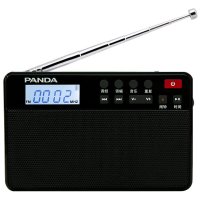 熊猫 6207两波段FM收音机插卡便携老人充电MP3播放器小音箱(黑色）