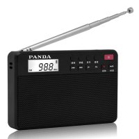 熊猫 6207两波段FM收音机插卡便携老人充电MP3播放器小音箱(黑色）