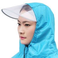 龙豹LB668电动车摩托车雨衣单人时尚透明大帽檐加大加厚雨披男女士