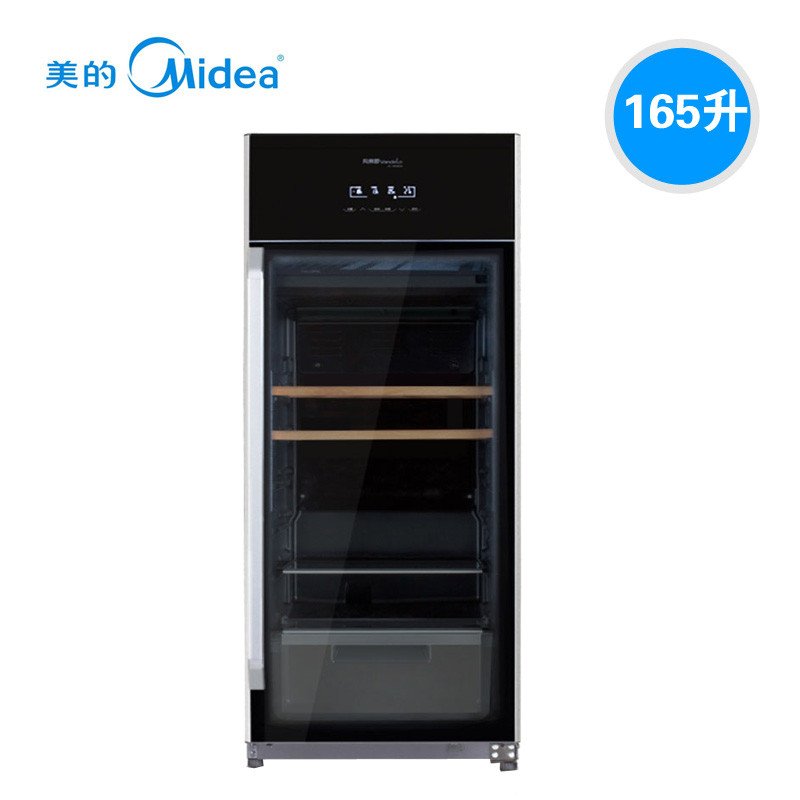 Midea 美的 JC-165GEV 165升凡帝罗家用侧开式 立式冰吧 冰柜 红酒柜 茶叶冷藏保鲜柜展示柜冷柜带制冰