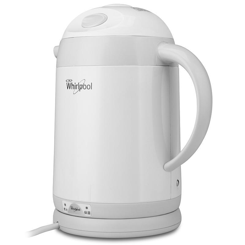 美国惠而浦(Whirlpool)电水壶WEK-MS121M防烫304不锈钢食品级双保温烧水壶家用