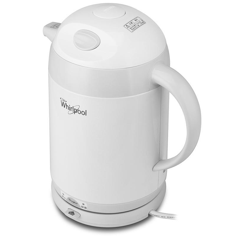 美国惠而浦(Whirlpool)电水壶WEK-MS121M防烫304不锈钢食品级双保温烧水壶家用