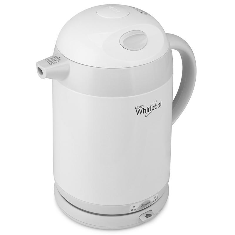 美国惠而浦(Whirlpool)电水壶WEK-MS121M防烫304不锈钢食品级双保温烧水壶家用
