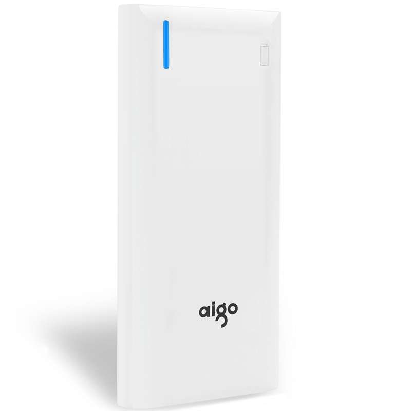 爱国者(aigo) 移动电源K200 20000毫安 双USB输出 LED强光手电 白色