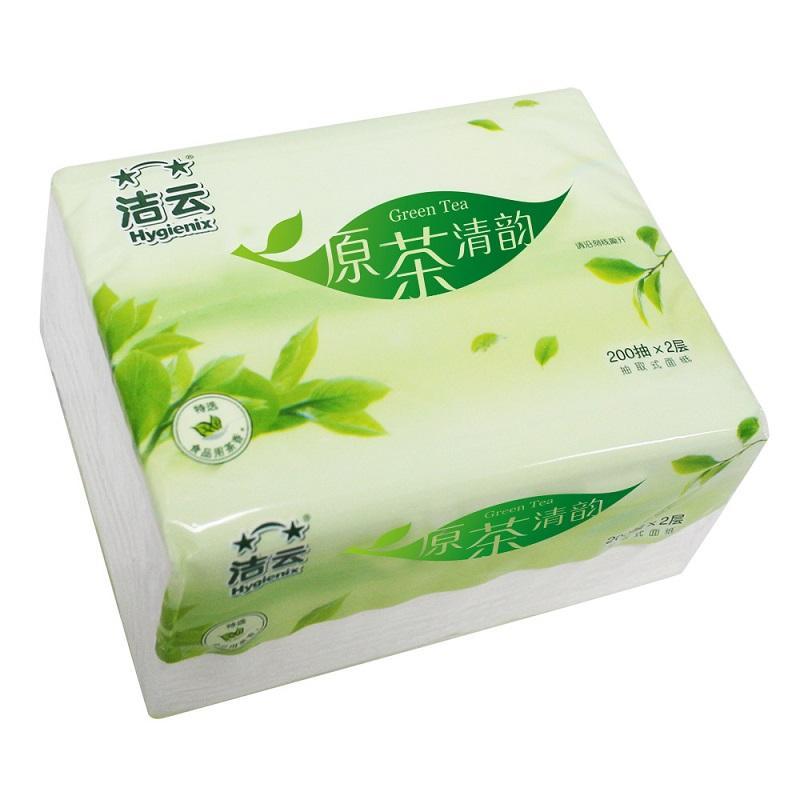 洁云原茶200抽塑包面纸-6包装