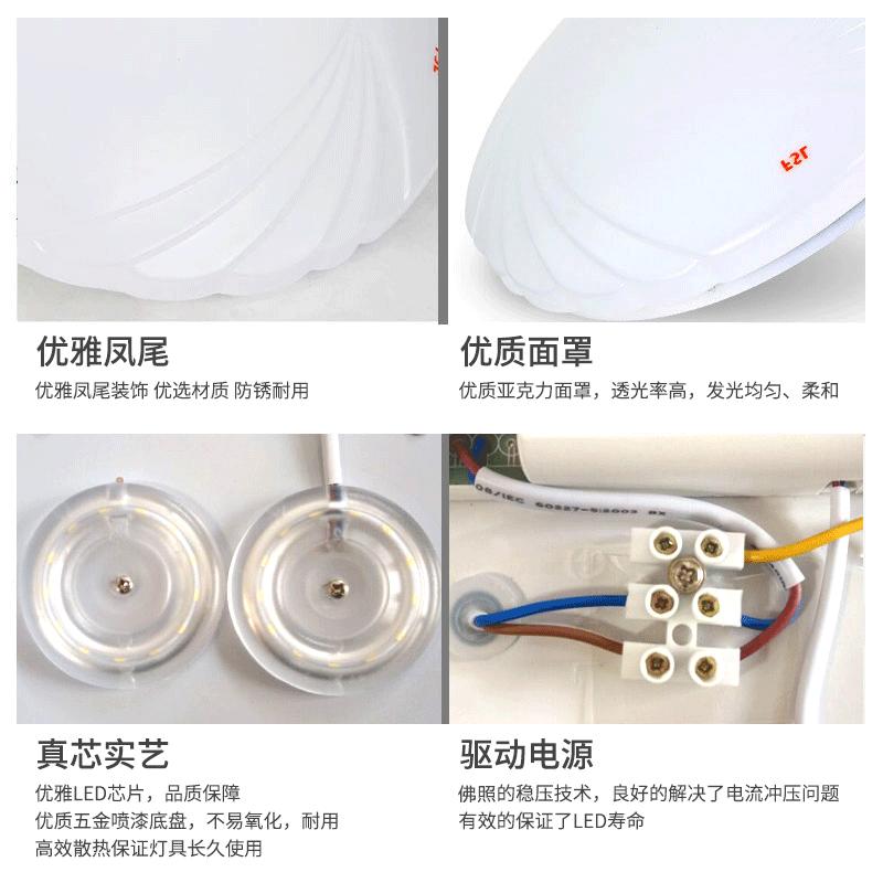FSL佛山照明 LED吸顶灯凤尾25W 超亮卧室灯阳台现代小客厅书房灯简约过道灯具 超亮白色