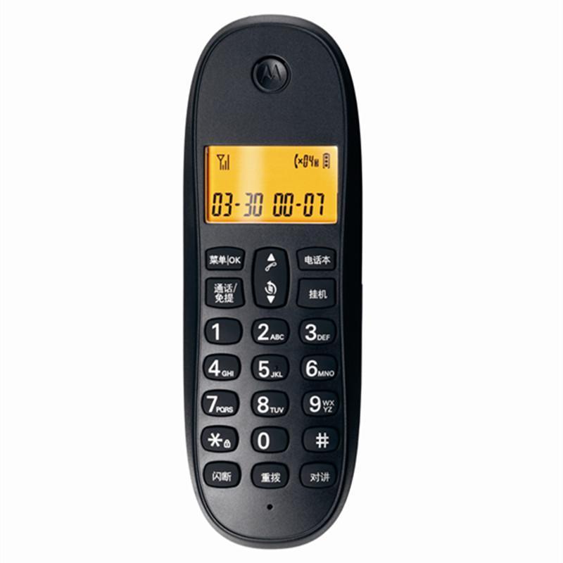 摩托罗拉(MOTOROLA) CL101C数字无绳电话机座机子母机中文显示免提套装办公家用一拖一固定无线座机(黑色)