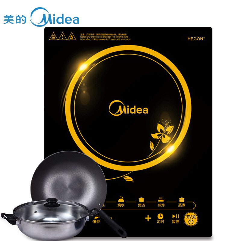 美的(Midea)KT2110 触控式大功率多功能智能电磁炉(赠汤锅+炒锅)