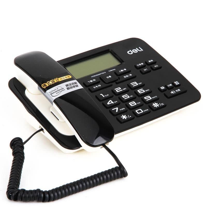 得力deli794电话机座机办公家用单机欧式商务免电池有线宾馆酒店电话黑色图片