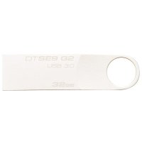 金士顿(Kingston)DTSE9G2 32GB USB3.0 亮薄磨砂金属U盘(亮银)