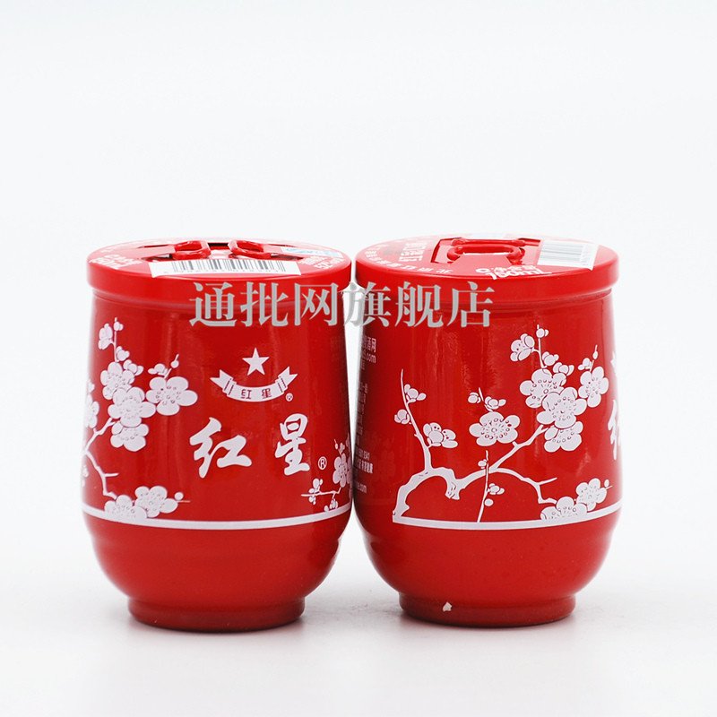 [2014-2015年生产]红星红彩口杯二锅头 52度清香型 150ML* 20杯 箱装高清大图