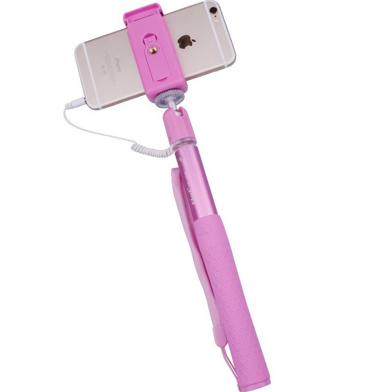 卡赛（KAssA）KS-GP100W 粉色线控版自拍杆 适用于苹果安卓系统等通用 便携支架 自拍脚架 数码配件