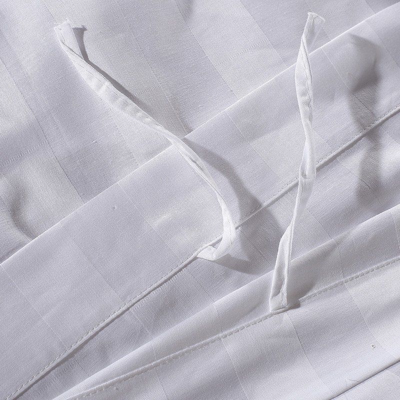 祝源酒店宾馆床上用品被套60支全棉白色被罩全棉三公分缎条被套单卖图片