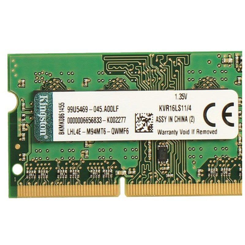金士顿(Kingston)低电压 DDR3L 1600 4GB 笔记本内存条 兼容1333图片