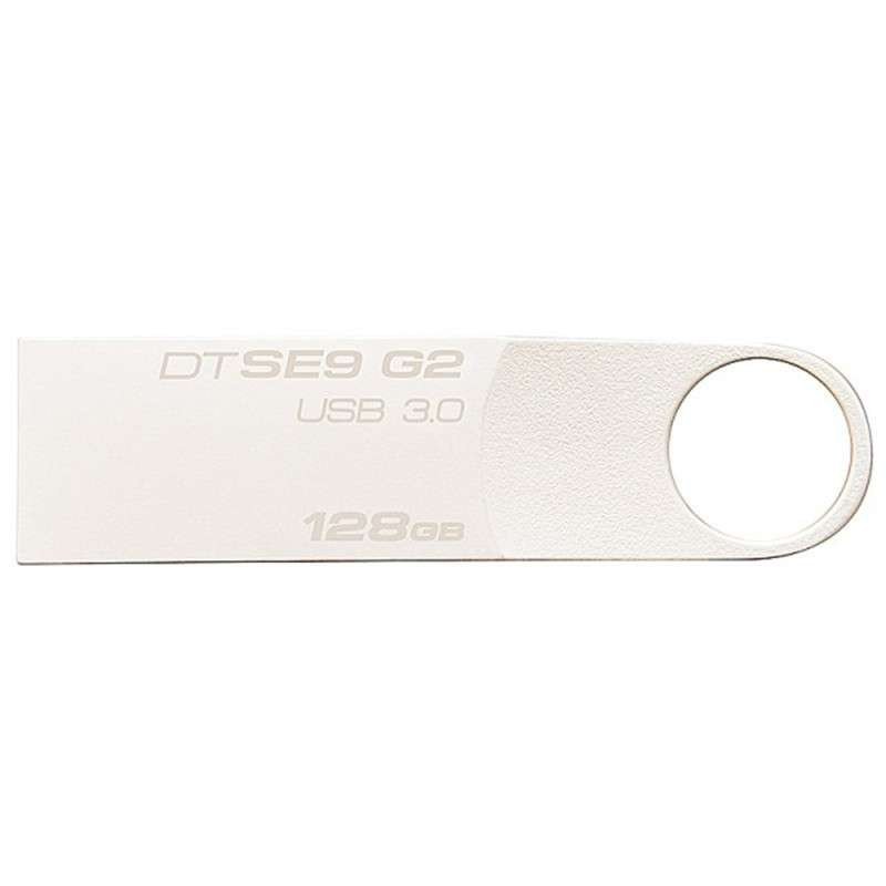 金士顿(Kingston)DTSE9G2 128GB USB3.0 亮薄磨砂金属U盘(亮银)
