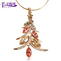 千寻海风(findwind)幸福圣诞树施华洛世奇元素水晶项链情人节七夕节圣诞节新年礼物送女友送母亲节礼物