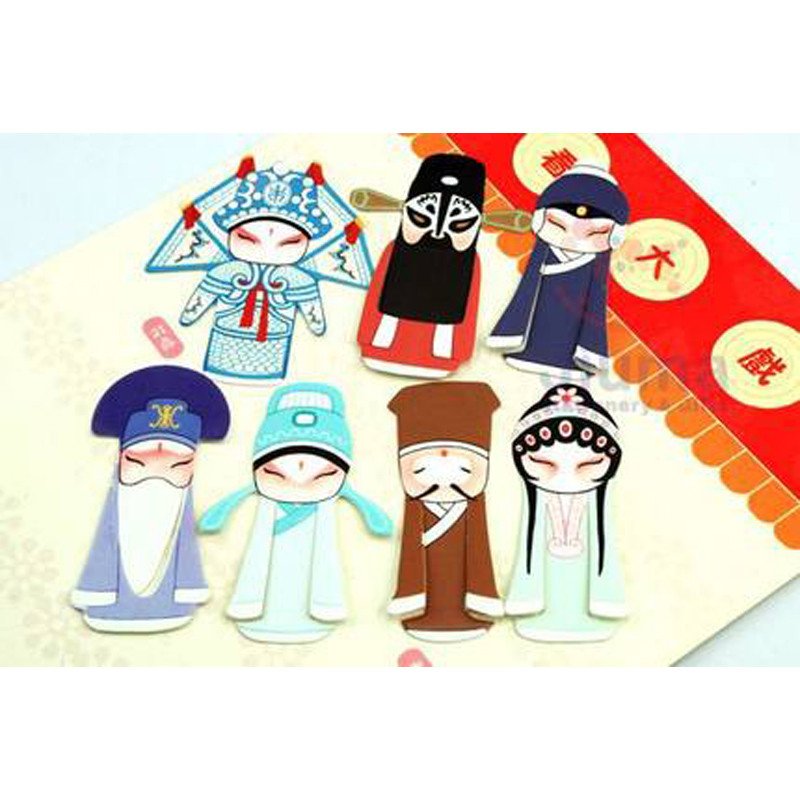 中国风看大戏创意京剧纸质书签7枚装看大戏京剧角创意书签