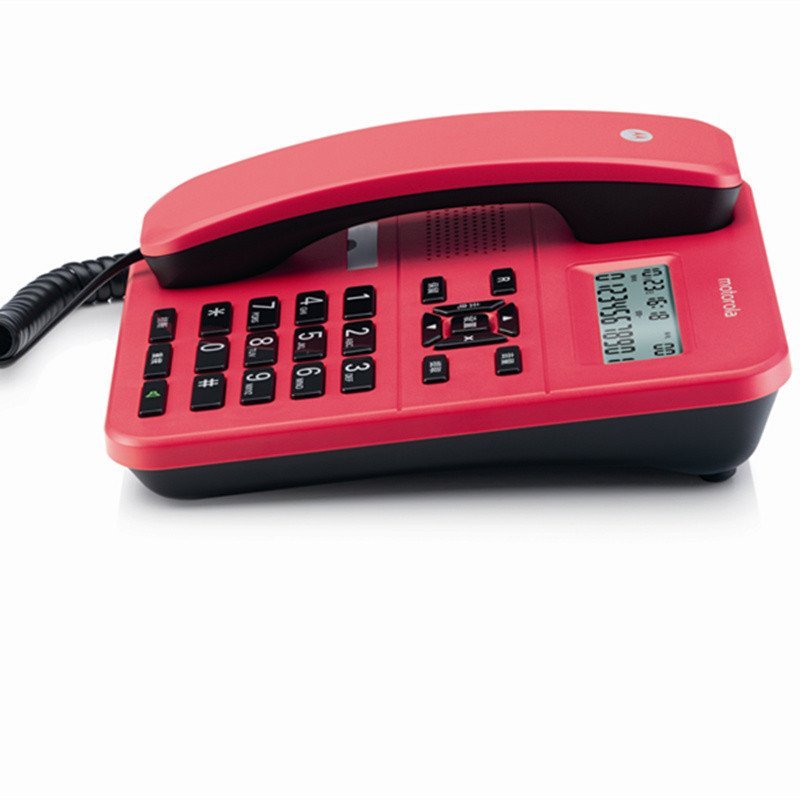 摩托罗拉(MOTOROLA) CT202C普通家用/办公话机来电显示电话机商务有绳座机(红色)