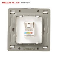 DELIXI德力西开关插座86型PVC面板墙壁开关网络网线插座电脑插座