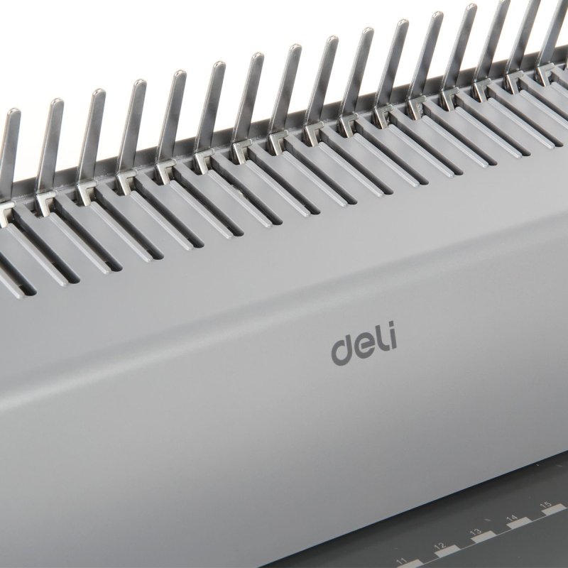 得力deli3872手动装订夹条胶圈装订机 梳式文件打孔器 21孔打孔机合同装订