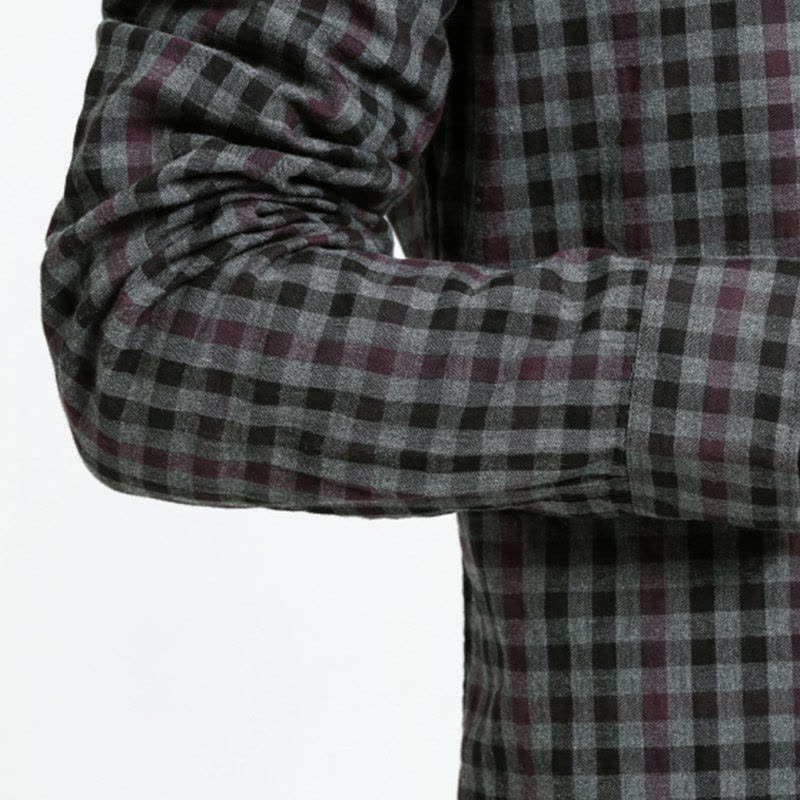 [美国直采 官方正品]Calvin Klein男士棉质长袖衬衫 41WM147 酒红色图片