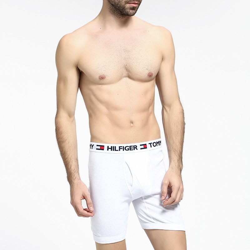 [美国直采 官方正品]Tommy Hilfiger 男士纯棉内裤白色4件包装 09T0 005 / 100 白色