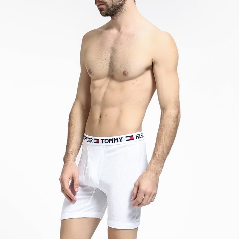 [美国直采 官方正品]Tommy Hilfiger 男士纯棉内裤白色4件包装 09T0 005 / 100 白色