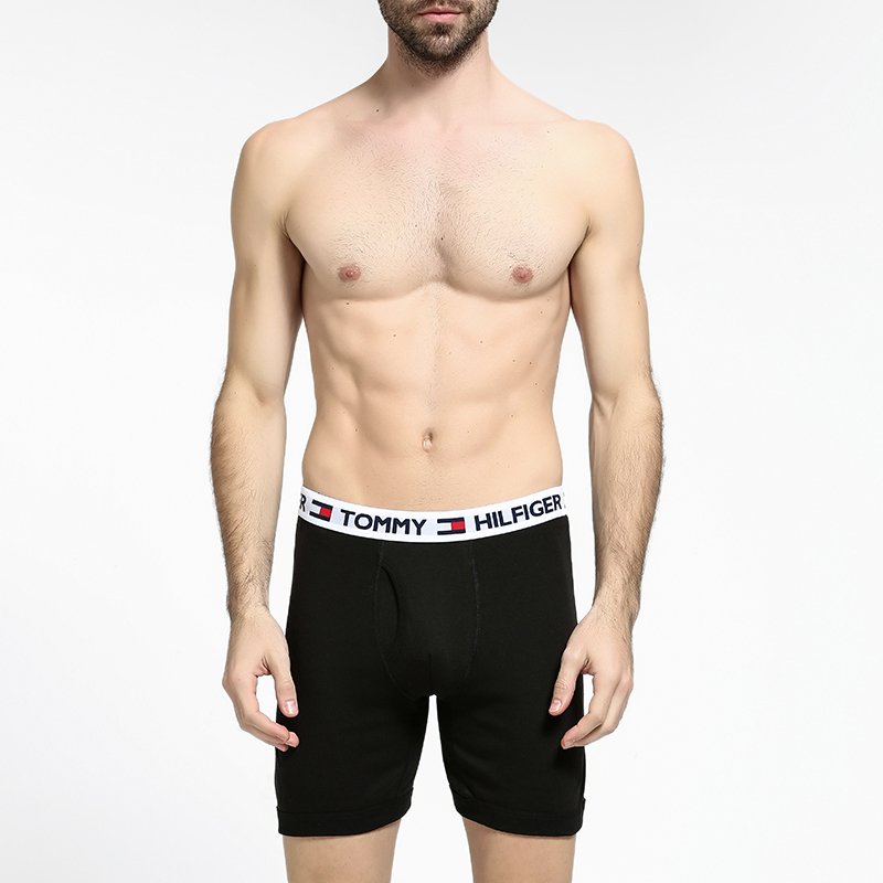 [美国直采 官方正品]Tommy Hilfiger 男士纯棉内裤多色4条(浅灰+深灰+黑色)09T0 406 / 099 多色