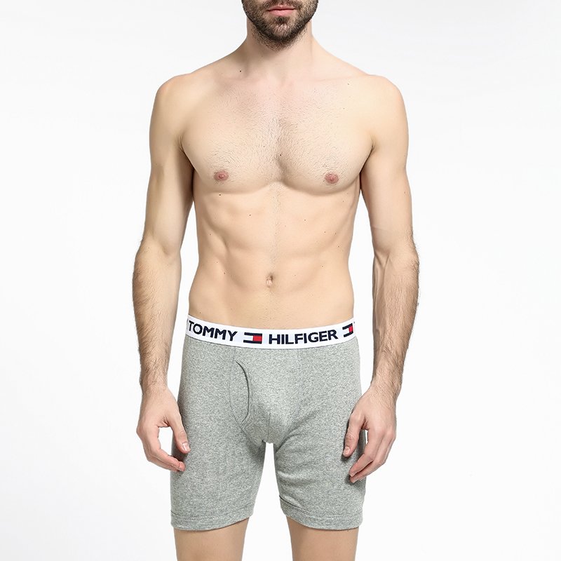 [美国直采 官方正品]Tommy Hilfiger 男士纯棉内裤多色4条(浅灰+深灰+黑色)09T0 406 / 099 多色