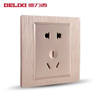 [官方旗舰店]德力西DELIXI 86型开关插座香槟拉丝紫开关紫金墙壁插座面板二三插5五孔电源插座