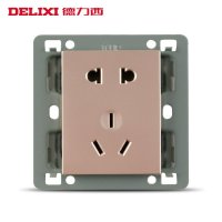 [官方旗舰店]德力西DELIXI 86型开关插座香槟拉丝紫开关紫金墙壁插座面板二三插5五孔电源插座
