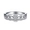 佐卡伊（zocai） 皇冠 白18k金戒指 钻石女戒求婚钻戒女公主方钻石戒指正品珠宝