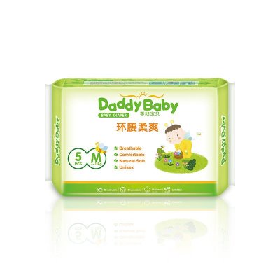 爹地宝贝(DADDY BABY)婴儿纸尿裤/尿湿不 环腰柔爽中码M5片(7kg-11kg)