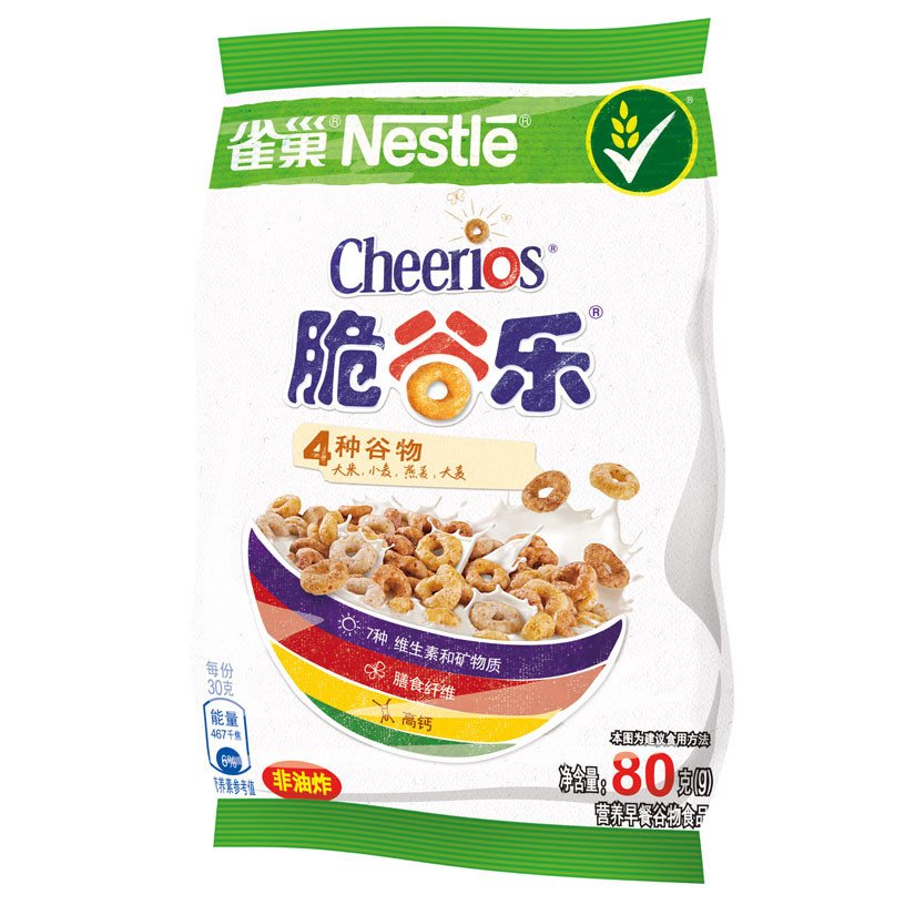 [苏宁超市]雀巢(Nestle)谷物早餐脆谷乐80g/袋装 即食