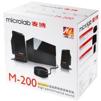 麦博(microlab)电脑音箱M200十周年纪念版 电脑多媒体2.1音箱 音响 低音炮 木质桌面音响 黑色