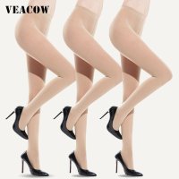 VEACOW 3条装女士丝袜120D天鹅绒美腿中厚打底连裤袜