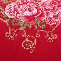 富安娜(FUANNA)家纺 婚庆六件套 大红婚庆床品 纯棉床上用品1.5m/1.8m
