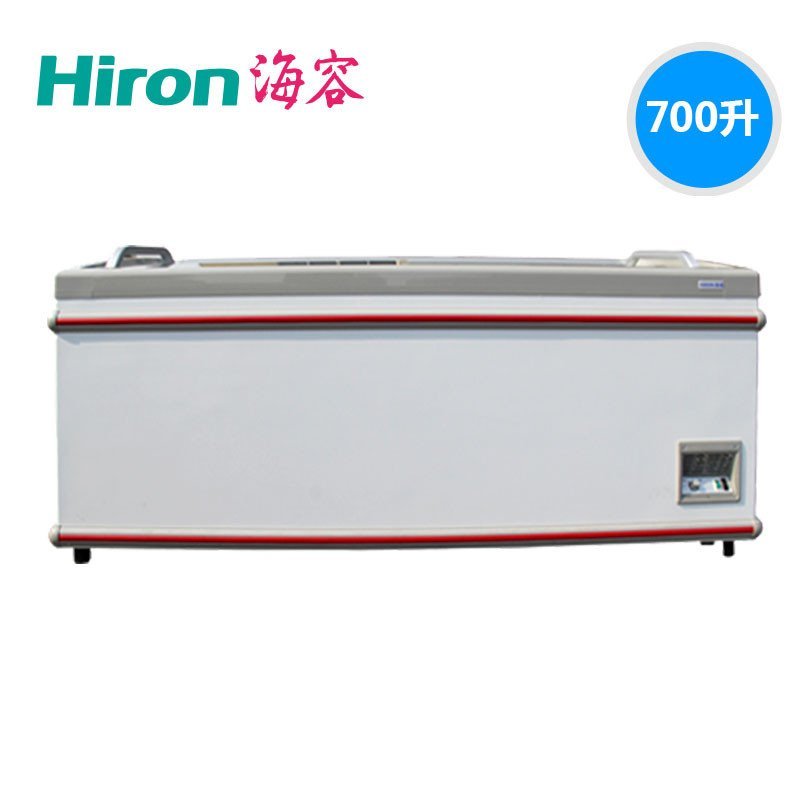 海容(HIRON) SD-700 700升卧式弧形玻璃门冷冻柜单温一室玻璃门展示冰柜 绿色