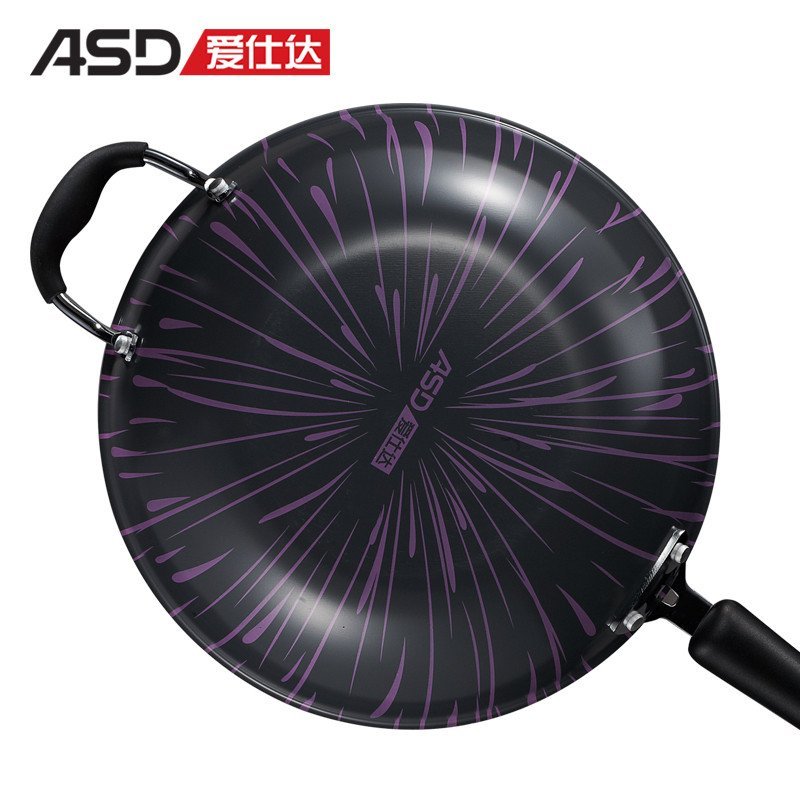 爱仕达(ASD) 32CM炫彩新不粘锅炒锅 不粘少油烟锅坚固耐磨明火 GT8332WG