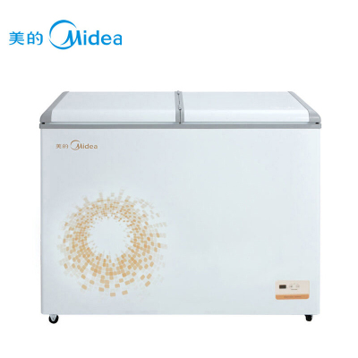 美的(Midea) BCD-311VEM 311升蝶型门双温冷柜 卧式双门冷冻冷藏冰鲜冰柜 旋律金