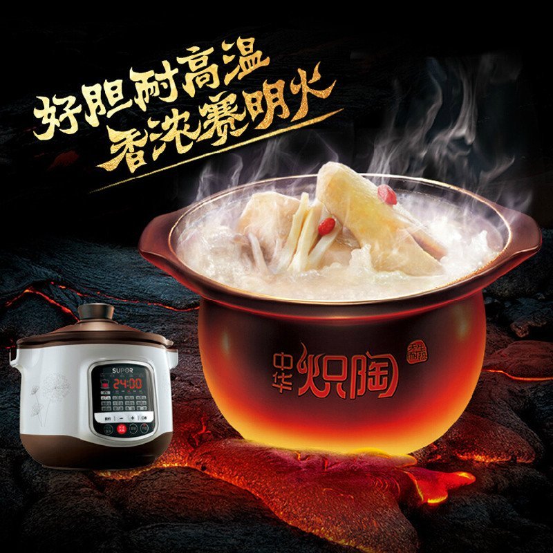 SUPOR/苏泊尔 DG40YC8-60中华炽陶电炖锅陶瓷预约煲汤锅电炖盅