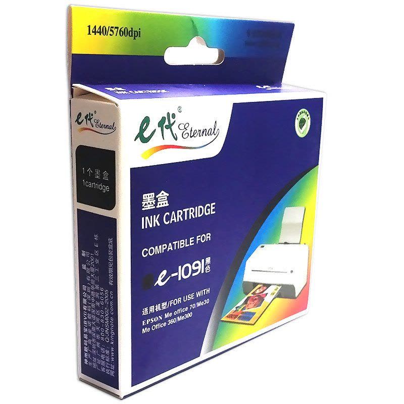 e代 T1091BK墨盒黑色适用爱普生ME30/300 70/360/510/520/1100/600F/650FN耗材图片