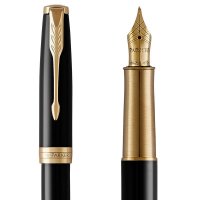 派克(PARKER)2015卓尔纯黑丽雅金夹钢笔 墨水笔